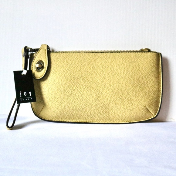 NWT Joy Susan MIni Crossbody Wristlet Clutch Yellow Spring - Picture 1 of 11